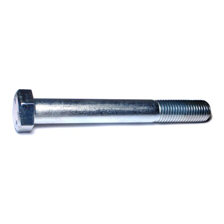 Midwest Fastener Grade 5, 1-1/8"-7 Hex Head Cap Screw, Zinc Plated Steel, 9 in L, 2 PK 07590